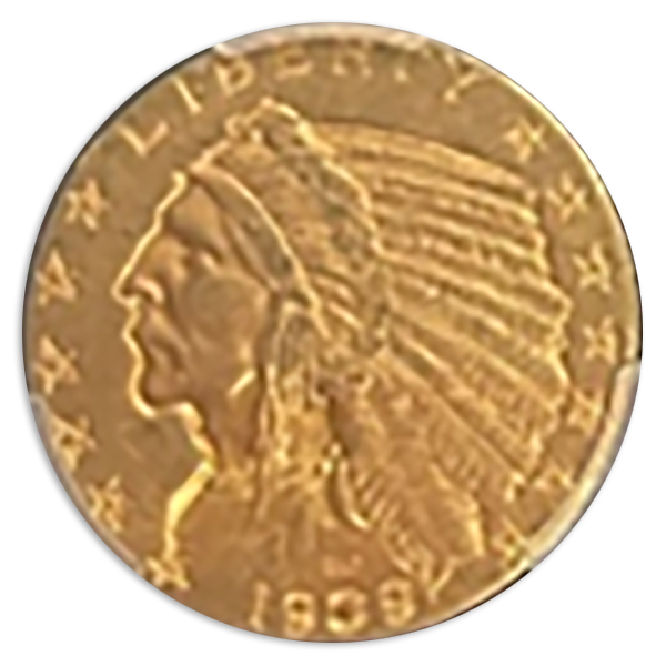 1909-S $5 Indian obverse image on transparent background. Graded MS62