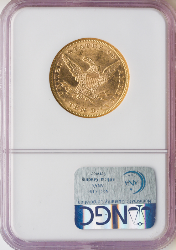 S.S. Republic recovered 1861 $10 Gold Liberty reverse slab with NGC sticker