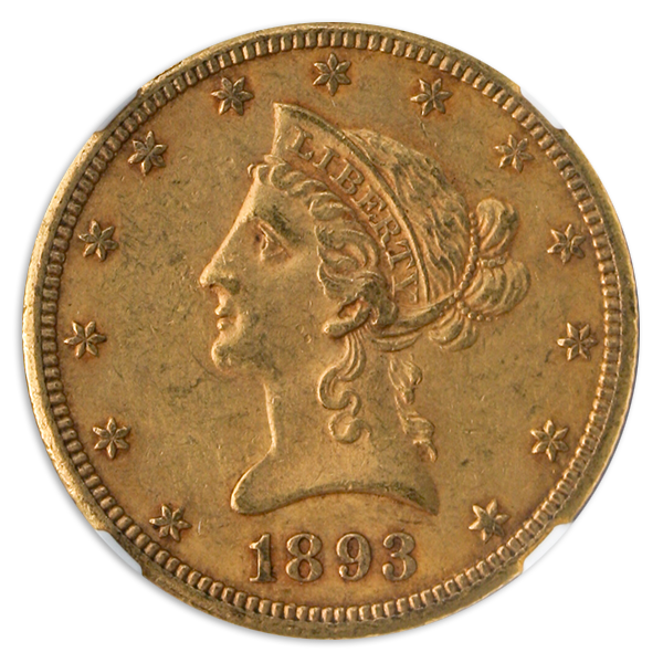 1893-CC $10 Liberty NGC AU58 CAC