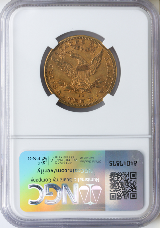 1893-CC $10 Liberty NGC AU58 CAC 1893-CC $10 Liberty NGC AU58 CAC