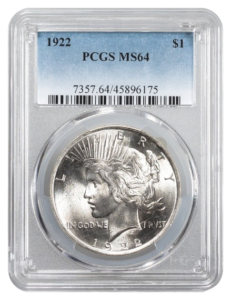 1922 Peace $1 PCGS MS64
