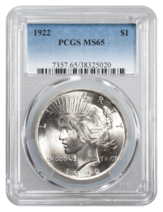 1922 Peace $1 PCGS MS65