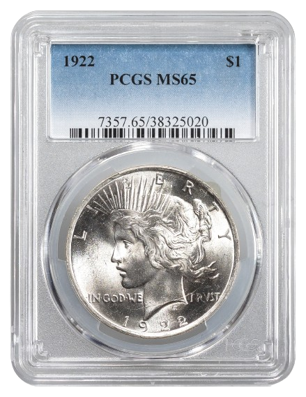 1922 Peace $1 PCGS MS65