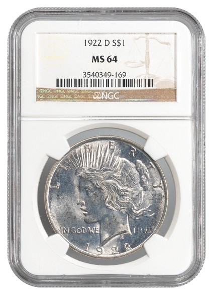 1922-D Peace $1 NGC MS64