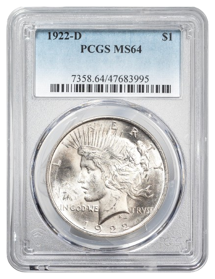 1922-D Peace $1 PCGS MS64