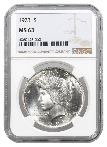 1923 Peace $1 NGC MS63