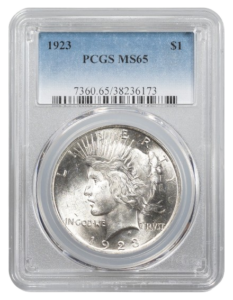 1923 Peace $1 NGC MS65