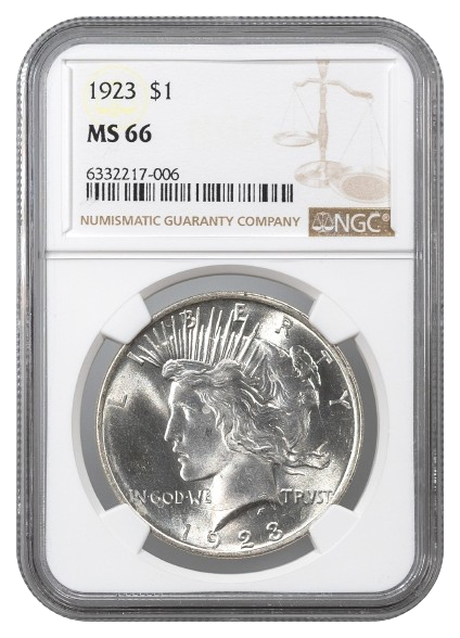 1923 Peace $1 NGC MS66