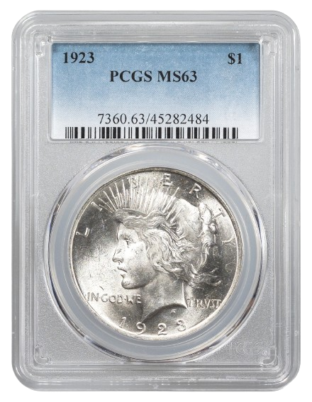 1923 Peace $1 PCGS MS63