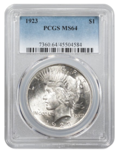 1923 Peace $1 PCGS MS64