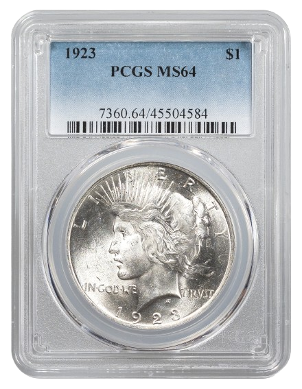 1923 Peace $1 PCGS MS64