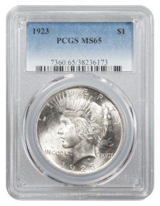 1923 Peace $1 PCGS MS65
