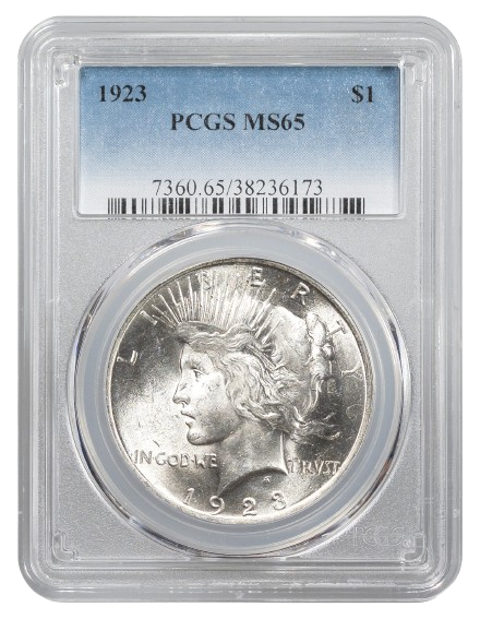 1923 Peace $1 PCGS MS65