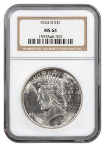 1923-D Peace $1 NGC MS64