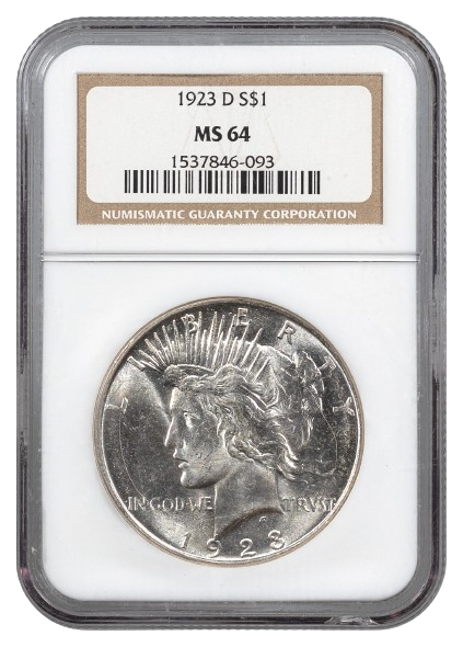 1923-D Peace $1 NGC MS64