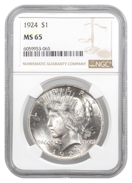 1924 Peace $1 NGC MS65