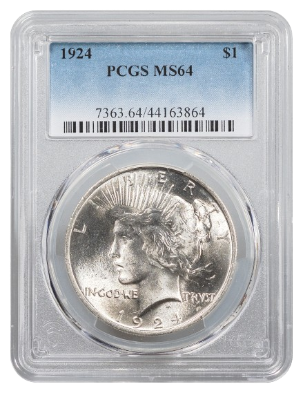 1924 Peace $1 PCGS MS64