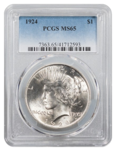 1924 Peace $1 PCGS MS65