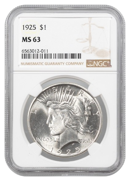 1925 Peace $1 NGC MS63