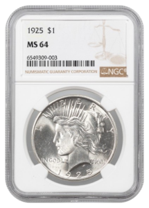 1925 Peace $1 NGC MS64