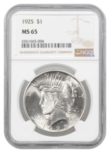 1925 Peace $1 NGC MS65