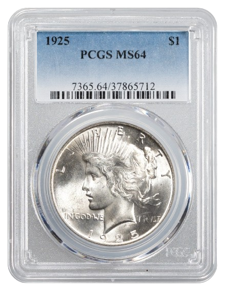 1925 Peace $1 PCGS MS64