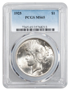 1925 Peace $1 PCGS MS65