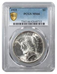 1925 Peace $1 PCGS MS66