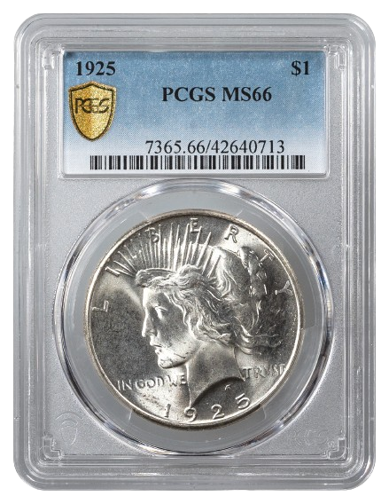 1925 Peace $1 PCGS MS66