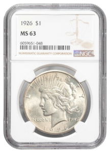 1926 Peace $1 NGC MS63