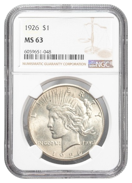 1926 Peace $1 NGC MS63