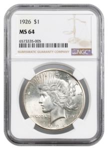 1926 Peace $1 NGC MS64