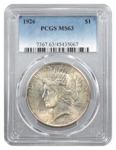 1926 Peace $1 PCGS MS63