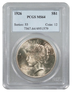 1926 Peace $1 PCGS MS64