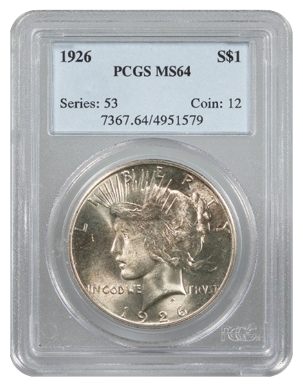 1926 Peace $1 PCGS MS64