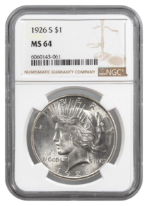 1926-S Peace $1 NGC MS64