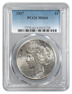 1927 Peace $1 PCGS MS64