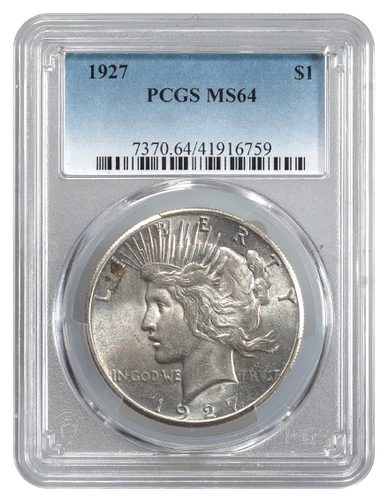 1927 Peace $1 PCGS MS64