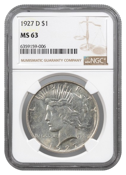 1927-D Peace $1 NGC MS63