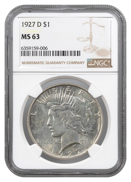 1927-D Peace $1 NGC MS63