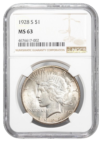 1928-S Peace $1 NGC MS63