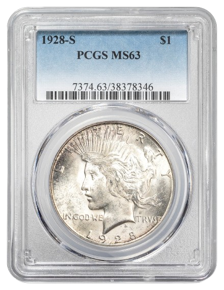 1928-S Peace $1 PCGS MS63