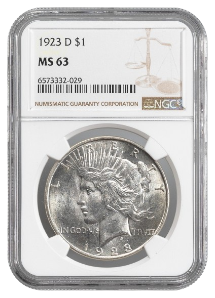 1934-D Peace $1 NGC MS63