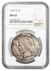 1935-S Peace $1 NGC MS63