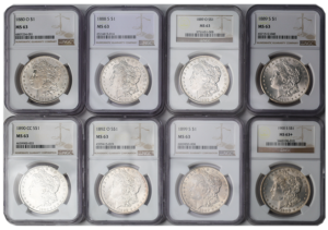 Morgan Dollar Set - 8 pc NGC MS63 Booster Set #2 (Types and Conditions Vary)