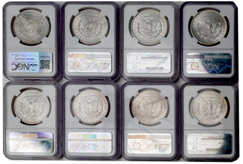 Morgan Dollar Set - 8 pc NGC MS63 Booster Set #2 (Types and Conditions Vary)
