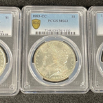 3-Piece Morgan Dollar-CC Set 1882-1884 PCGS MS63