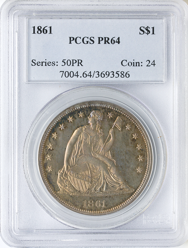 1864 Seated Liberty $1 PCGS PR64
