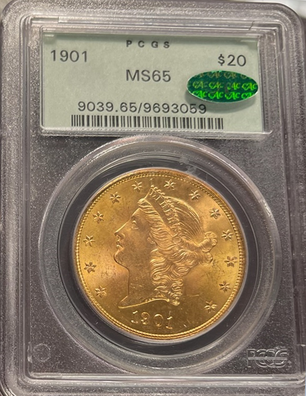 1901 $20 Liberty PCGS MS65 CAC