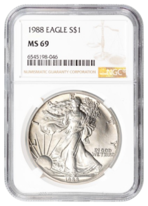 1988-S 1 oz Silver Eagle NGC
